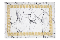 Covor Antiderapant Sarah, Versailles Alb/Gold, Living, Dormitor, Bucatarie