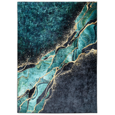 Covor Antiderapant Sarah, Mistic Verde Smarlad Gold Negru, Living, Dormitor, Bucatarie