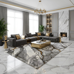 Covor Viena Diva Gri/Gold, Living, Dormitor, Modern