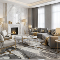 Covor Viena Diva Gri/Gold, Living, Dormitor, Modern