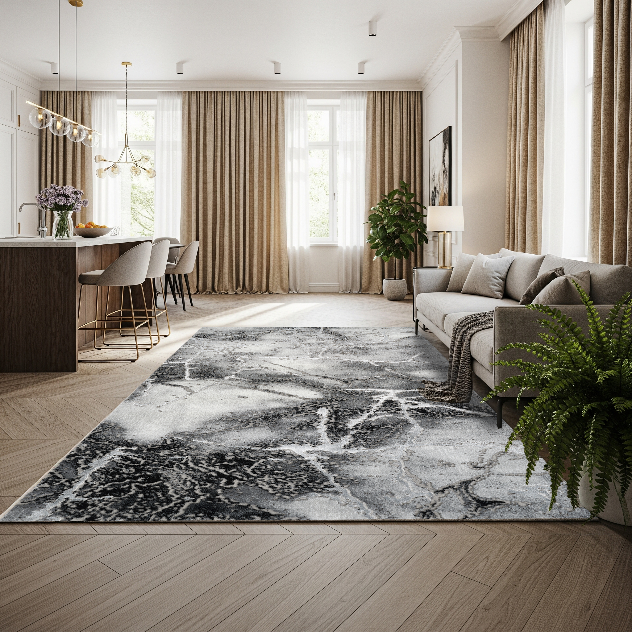 Covor Eterna Marble Gri, Living, Dormitor, Modern