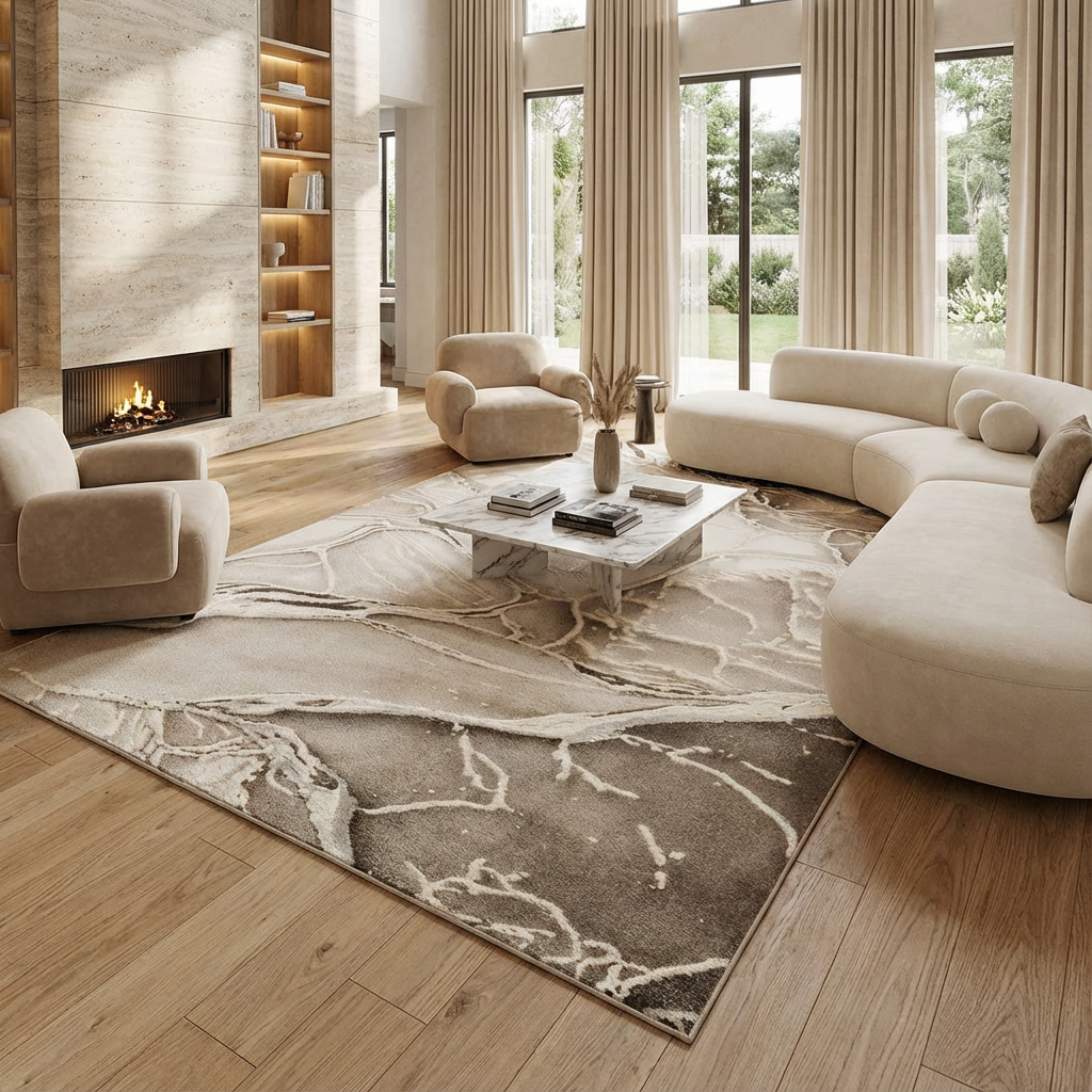 Covor Viena Lux Bej/Bej Living, Dormitor, Modern