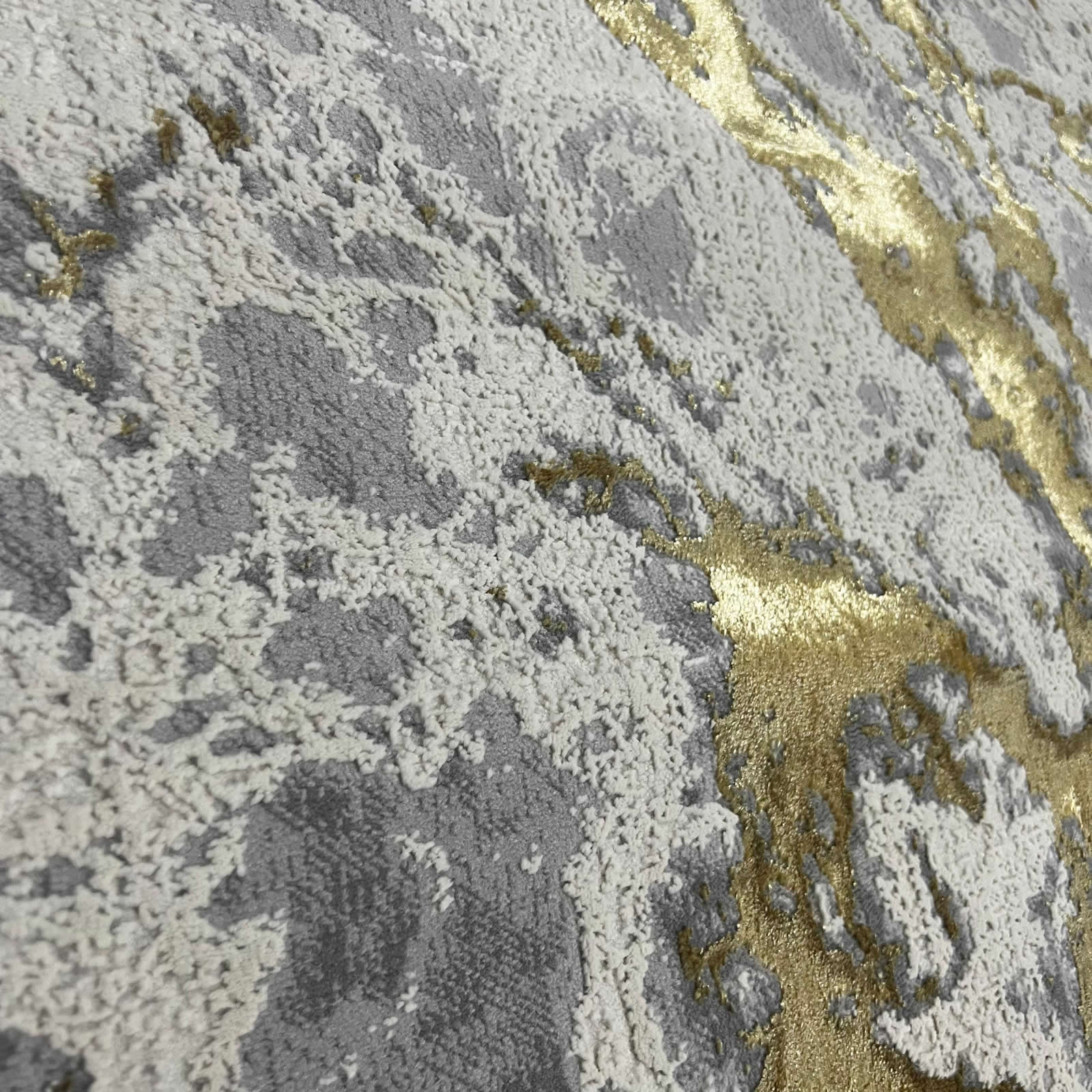 Covor Rodos Waves, Galben, Auriu  Living, Dormitor, Modern