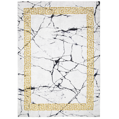 Covor Antiderapant Sarah, Versailles Alb/Gold, Living, Dormitor, Bucatarie