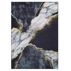 Covor Antiderapant Sarah, Mistic Gri Gold Negru, Living, Dormitor, Bucatarie