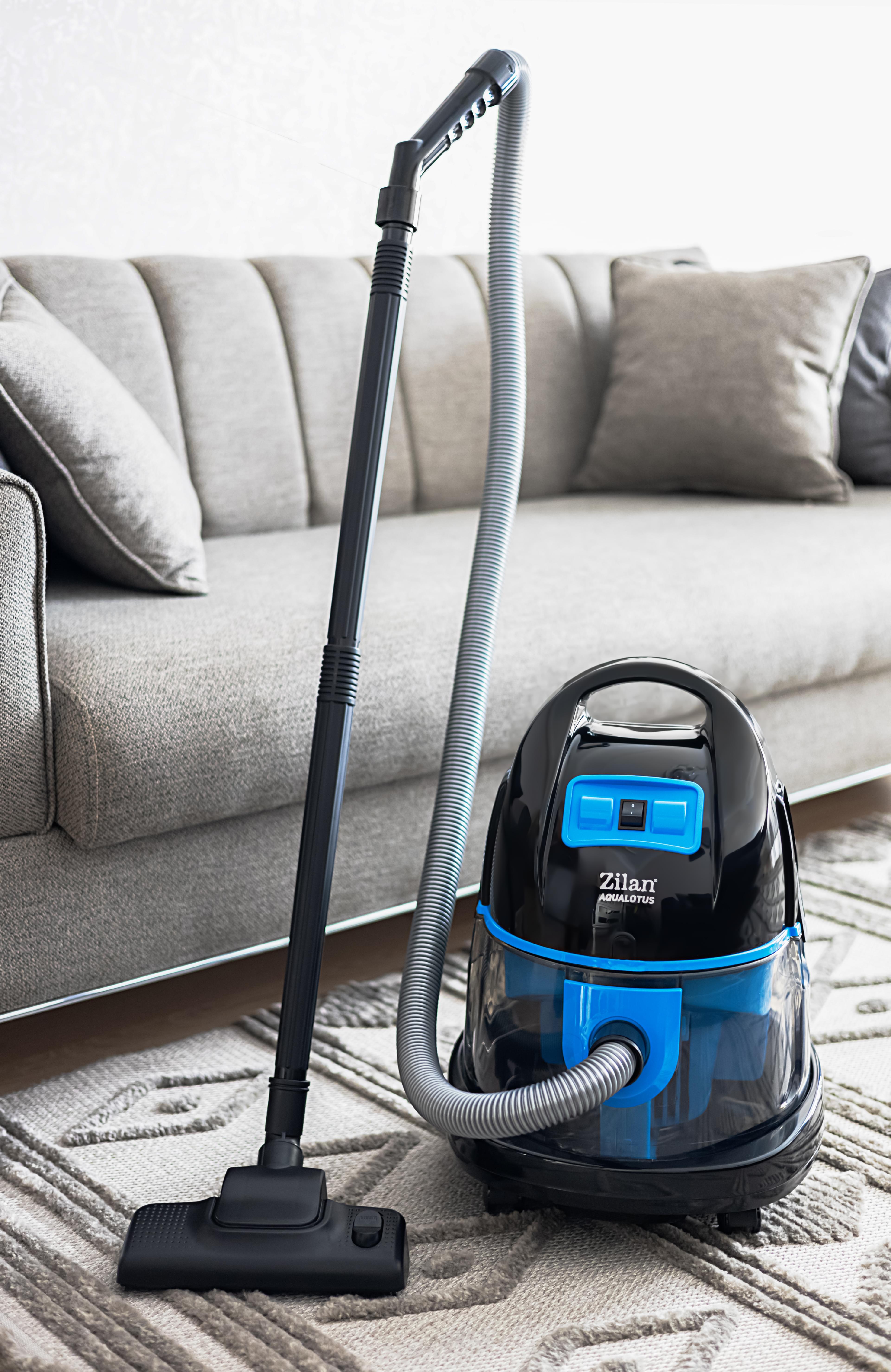 Aspirator ZILAN ZLN-8945 cu Filtrare prin Apa si Uscata, 2000W, Albastru - Curatenie Profesionala