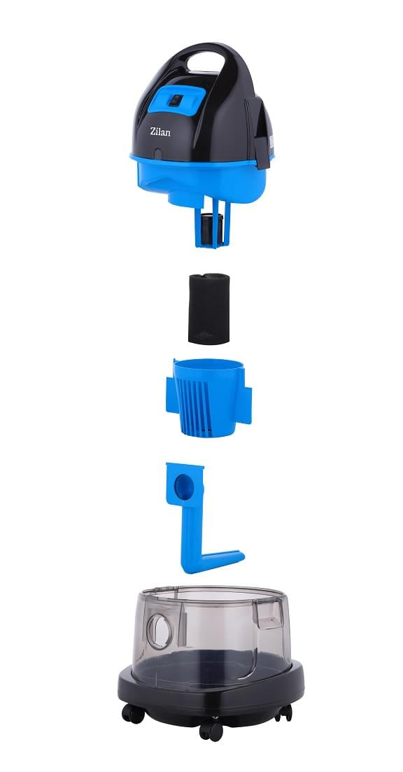 Aspirator ZILAN ZLN-8945 cu Filtrare prin Apa si Uscata, 2000W, Albastru - Curatenie Profesionala