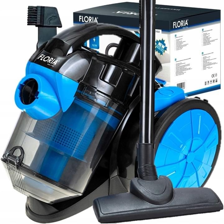 Aspirator fara sac FLORIA ZLN-3468 700W, filtru HEPA 13, filtrare ciclonica, capacitate 1.8L, albastru-negru