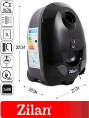 Aspirator cu sac ZILAN ZLN-8471, 1200W, sac textil 2L, cablu retractabil 5m - Curatenie perfecta pentru casa ta