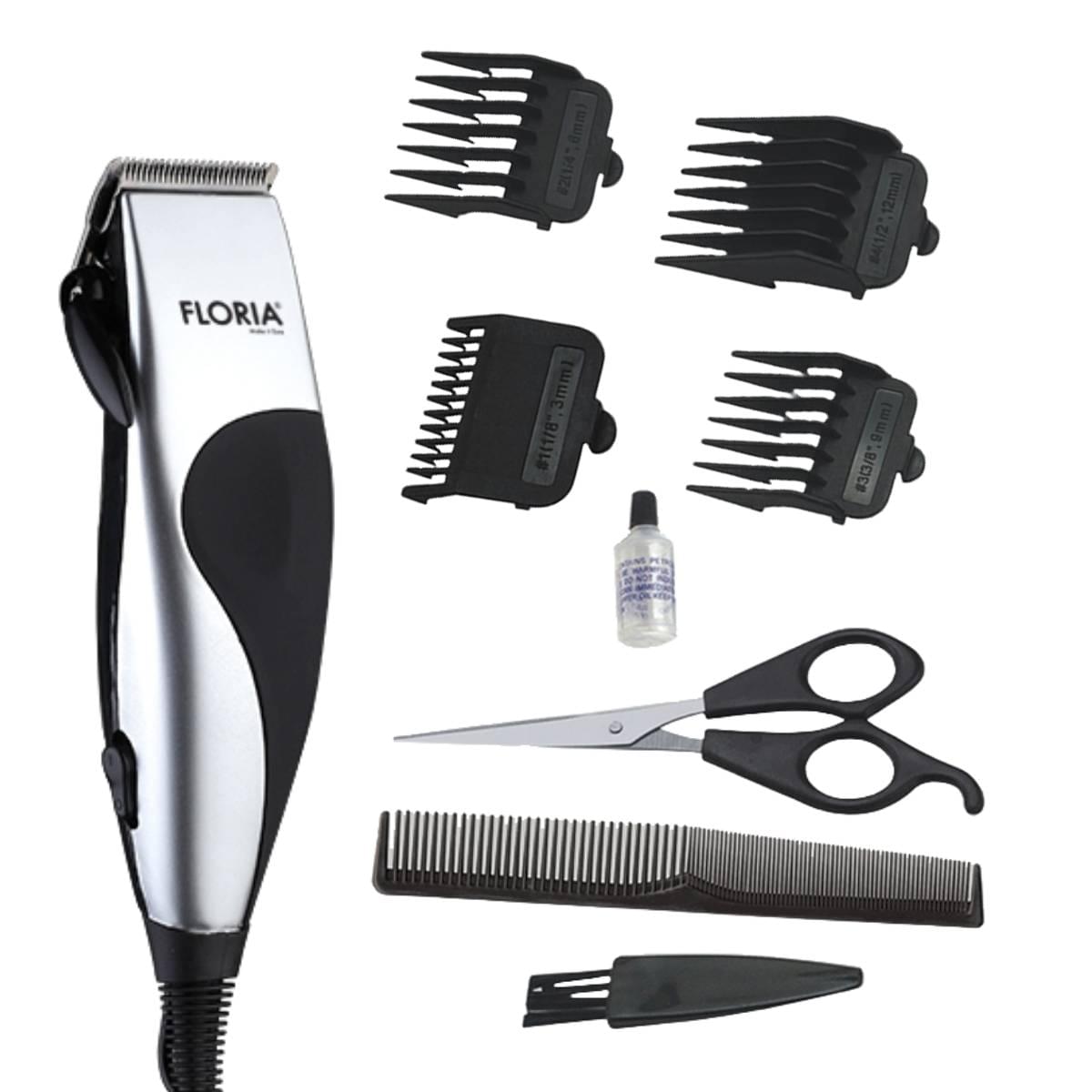 Aparat de tuns parul FLORIA ZLN-0443 - masina profesionala 10W cu 4 accesorii, lame inox ajustabile 3-12mm