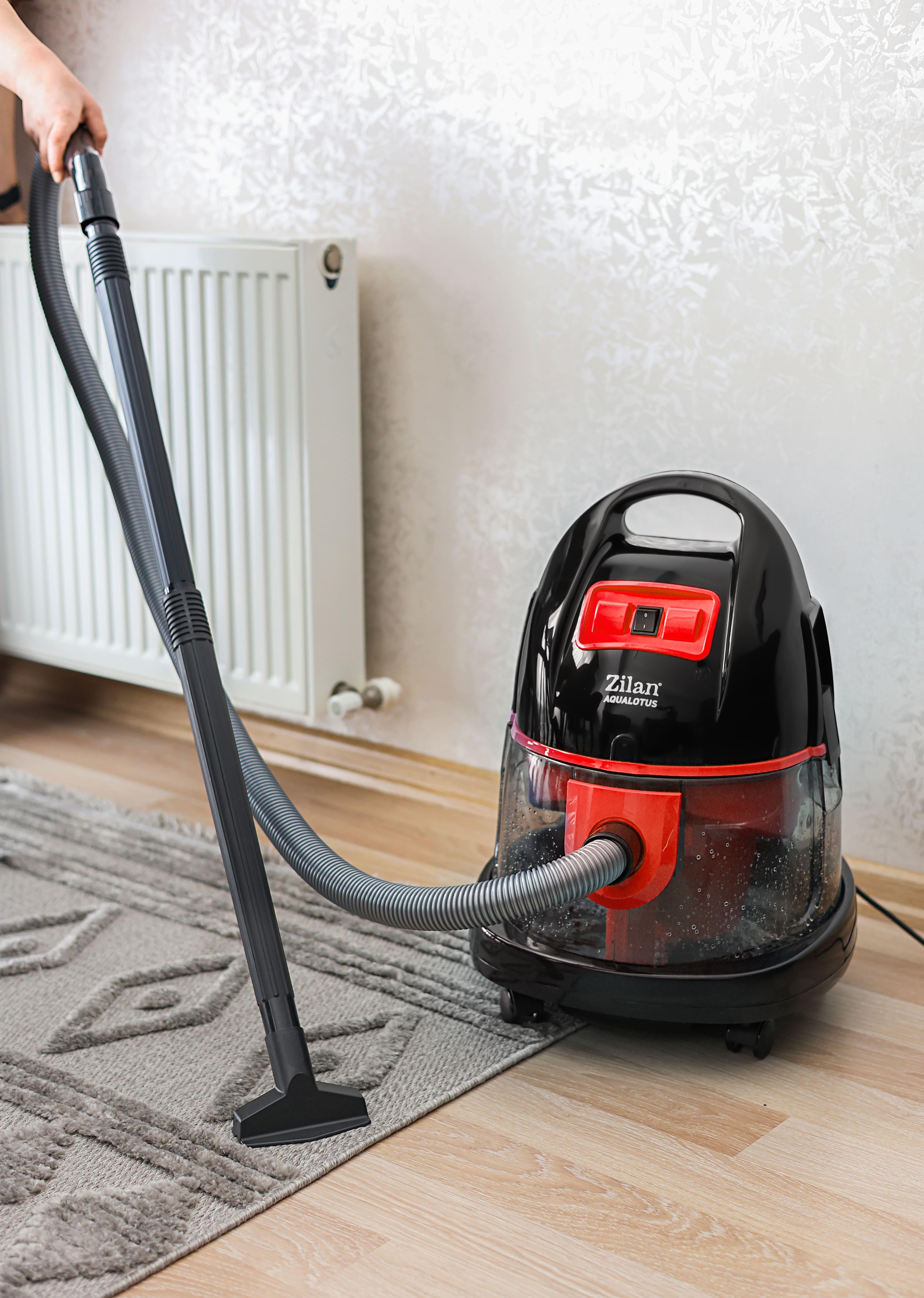 Aspirator ZILAN ZLN-8945 cu filtrare prin apa si uscata, 2000W, Rosu - purificare avansata