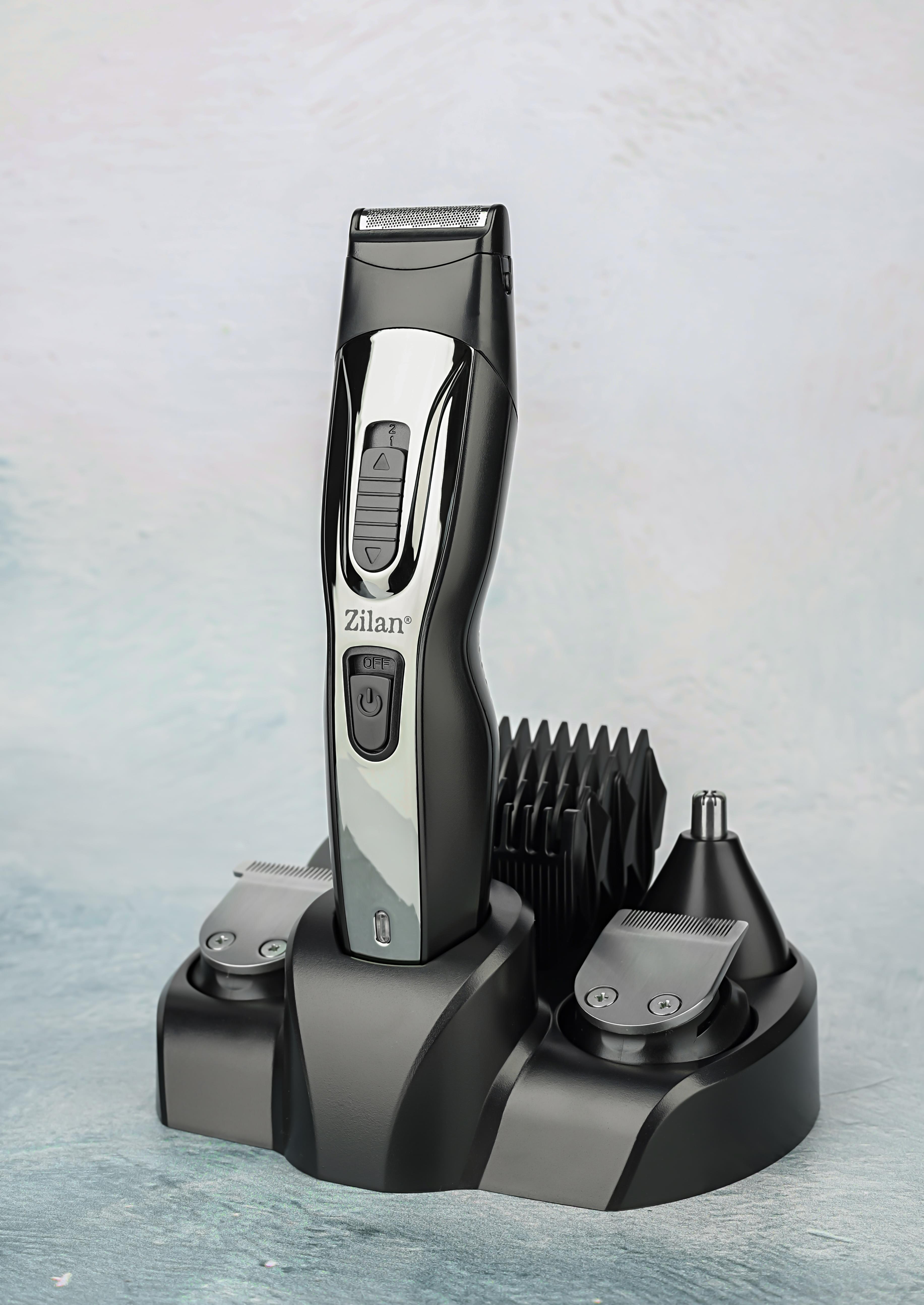 Aparat de tuns facial si corporal 5 in 1 Zilan ZLN-3857 cu acumulator reincarcabil si statie de incarcare