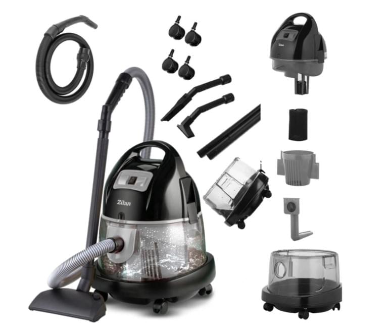 Aspirator cu filtrare prin apa ZILAN ZLN-8945, 2000W, sistem umed/ uscat, gri
