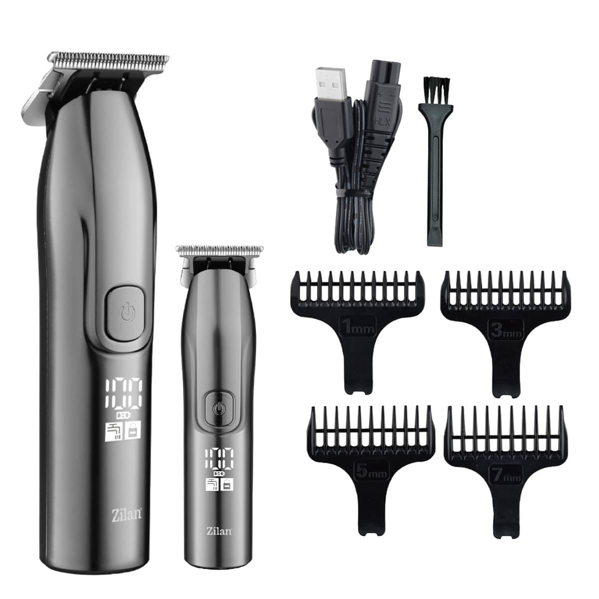 Aparat de tuns barbati 5 in 1 Zilan ZLN8641, reincarcabil USB, trimmer electric rezistent la apa IPX7, 4 dimensiuni de  taiere