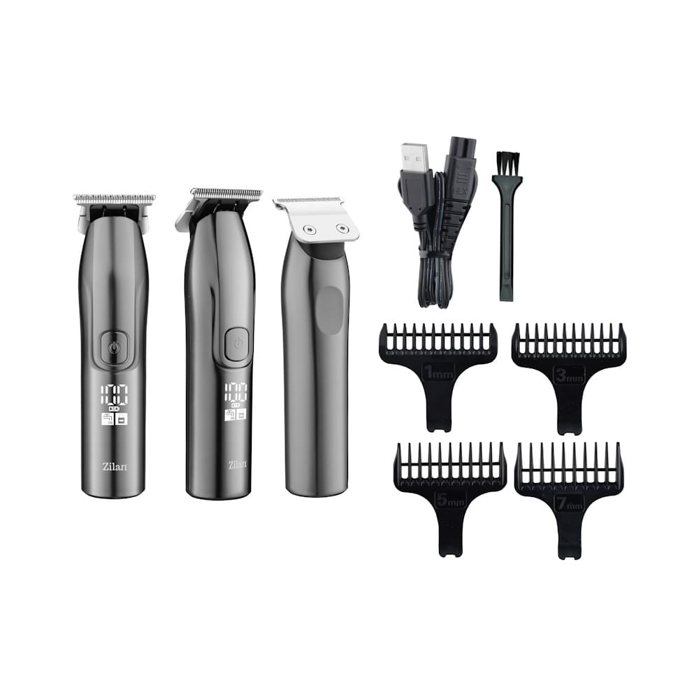 Aparat de tuns barbati 5 in 1 Zilan ZLN8641, reincarcabil USB, trimmer electric rezistent la apa IPX7, 4 dimensiuni de  taiere