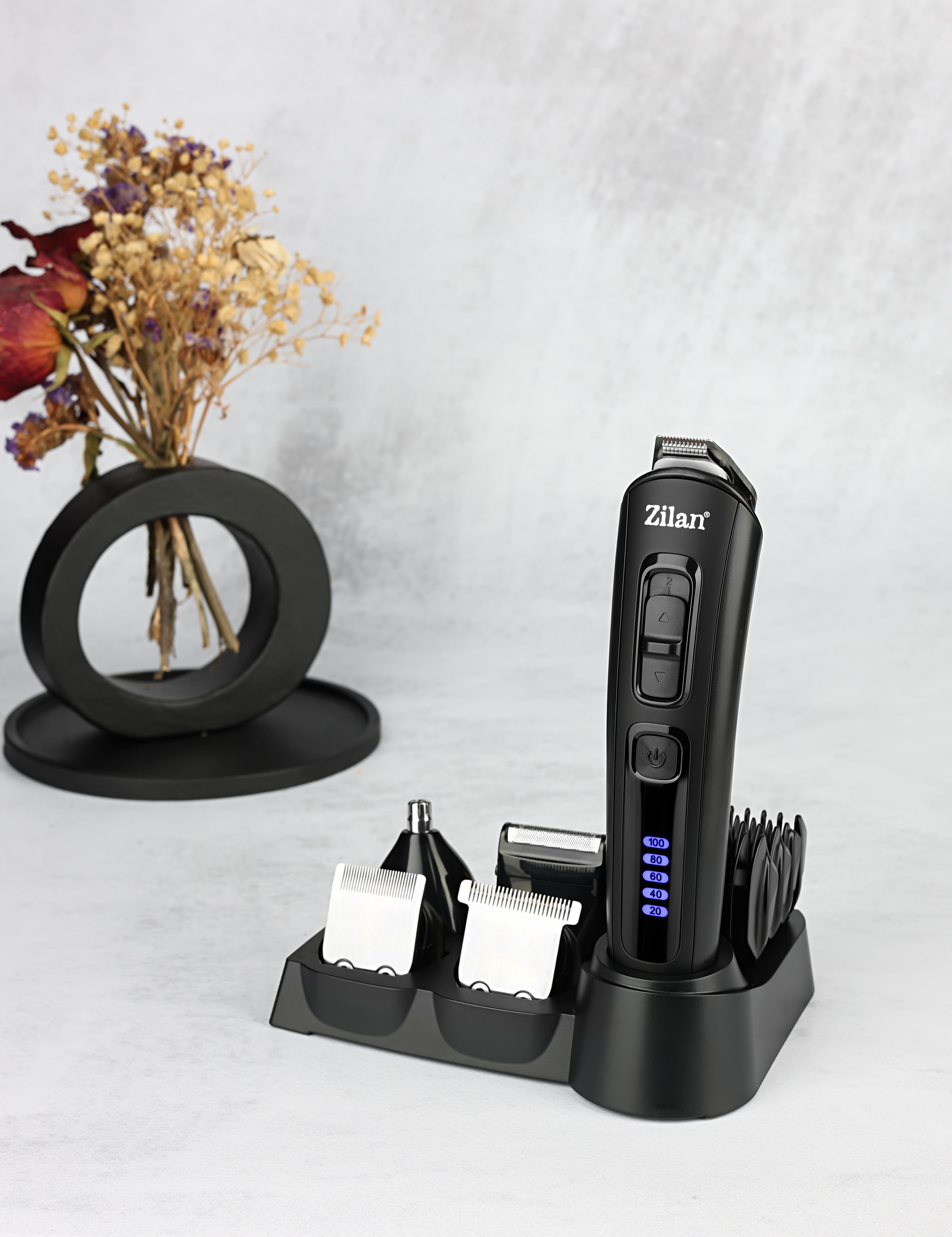 Aparat de tuns electric 10 in 1 Zilan ZLN8658 - multifunctional cu 5 capete + display LED