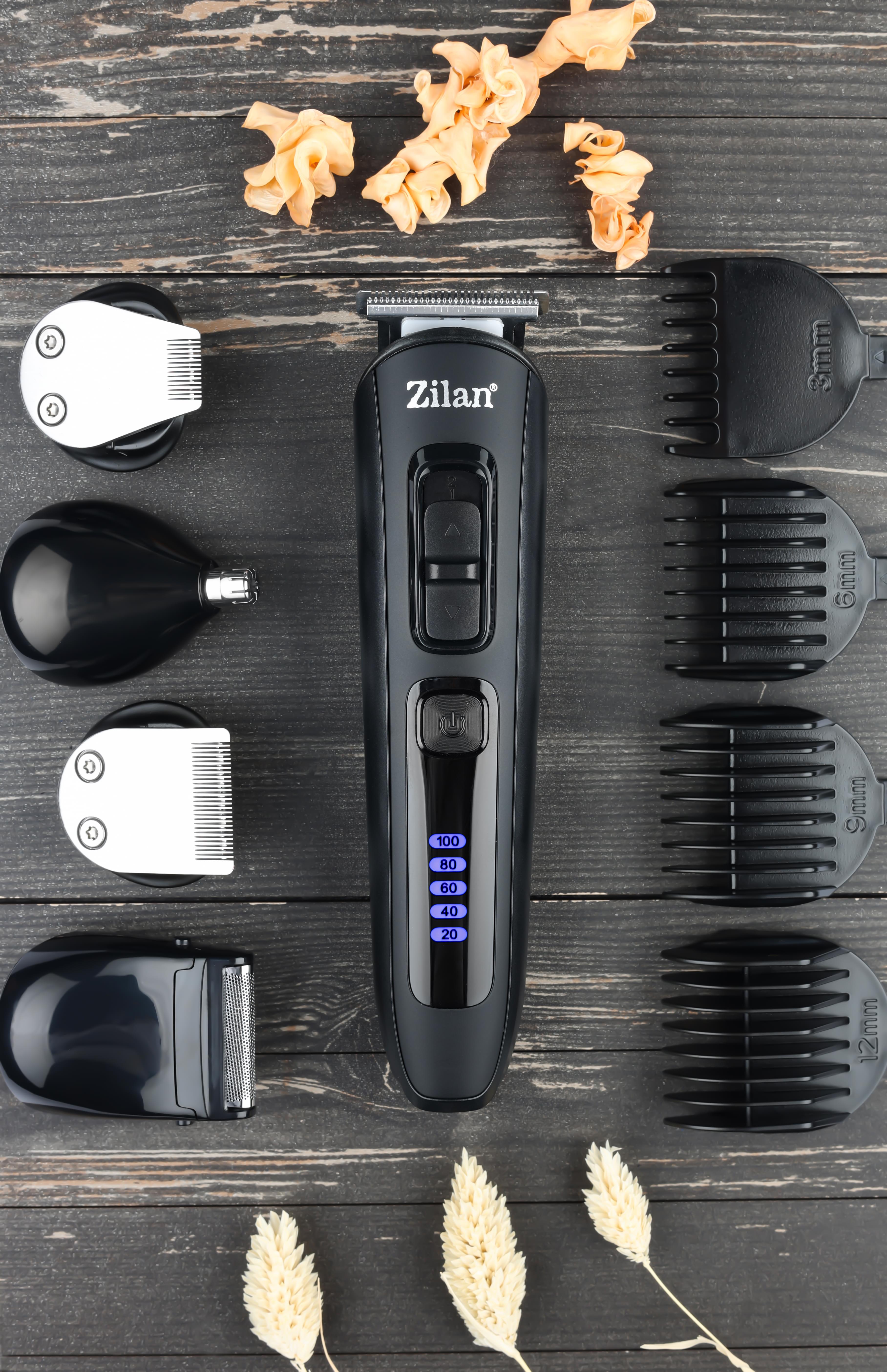 Aparat de tuns electric 10 in 1 Zilan ZLN8658 - multifunctional cu 5 capete + display LED