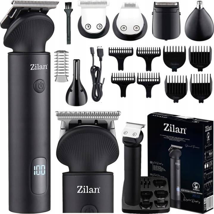 Aparat tuns multifunctional Zilan ZLN8672, Zeus, autonomie 140-170 min, 6 capete diferite, 7 niveluri de tundere