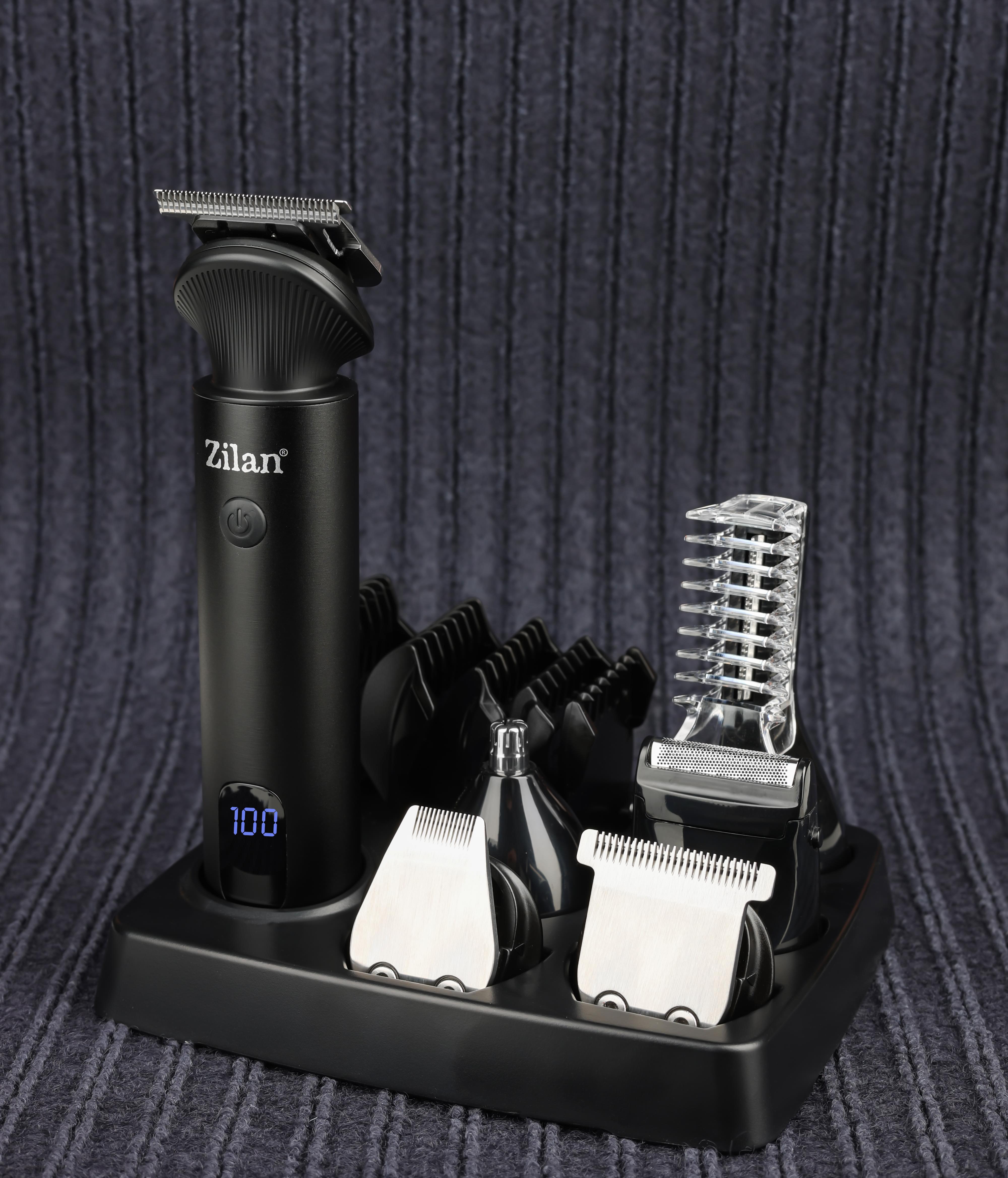 Aparat tuns multifunctional Zilan ZLN8672, Zeus, autonomie 140-170 min, 6 capete diferite, 7 niveluri de tundere