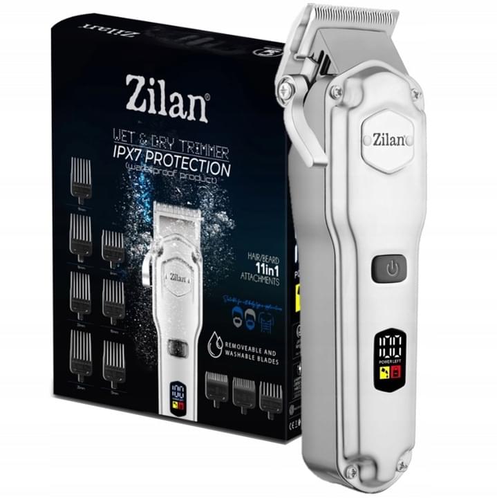 Aparat de tuns profesional 11 in 1 Zilan ZLN8689 - Lame otel inoxidabil, IPX7, LED