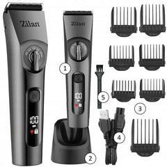 Aparat de tuns profesional Zilan ZLN8702 - impermeabil IPX6, 8 capete, LED, autonomie 120 min