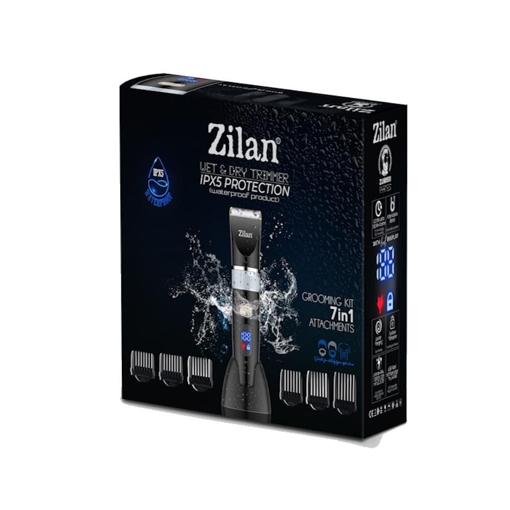 Aparat de tuns multifunctional Zilan ZLN8931 - 7 in 1, Waterproof IPX5, display LED, autonomie 150 min
