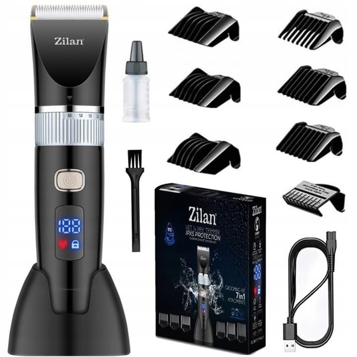 Aparat de tuns multifunctional Zilan ZLN8931 - 7 in 1, Waterproof IPX5, display LED, autonomie 150 min