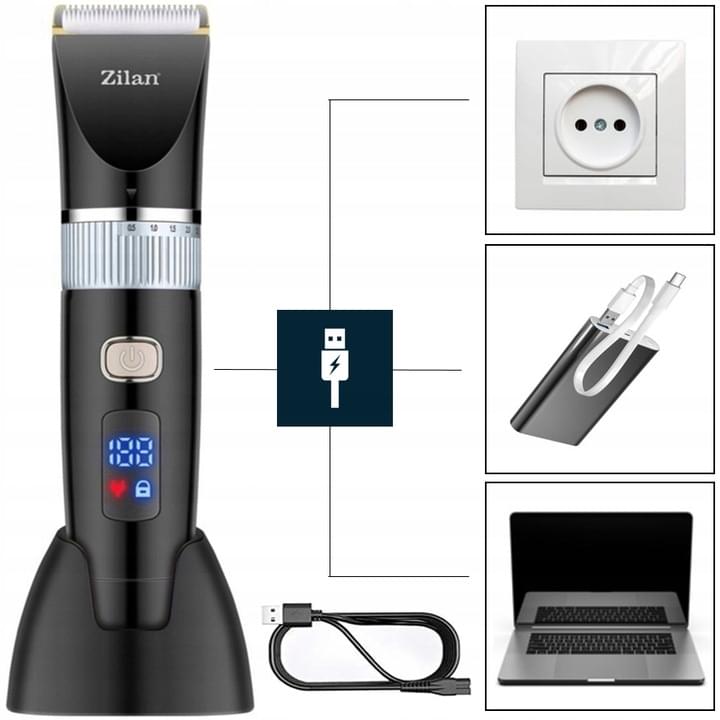 Aparat de tuns multifunctional Zilan ZLN8931 - 7 in 1, Waterproof IPX5, display LED, autonomie 150 min