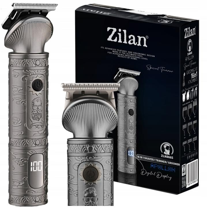 Masina de tuns profesionala Zilan ZLN8665 - 6 capete interschimbabile, 8 nivele taiere, autonomie 170 min