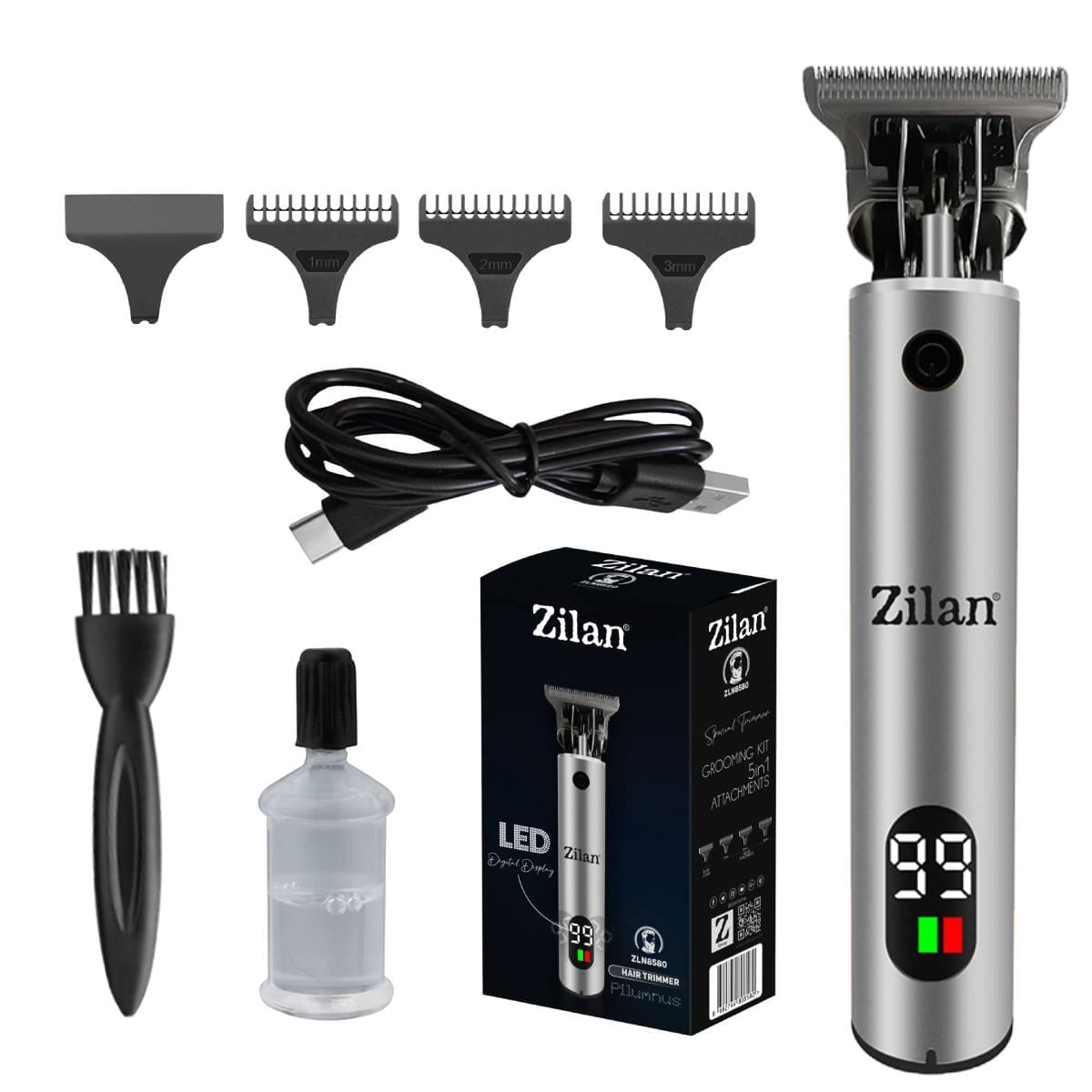 Masina de tuns 5 in 1 ZILAN ZLN8580 - par si barba cu afisaj digital