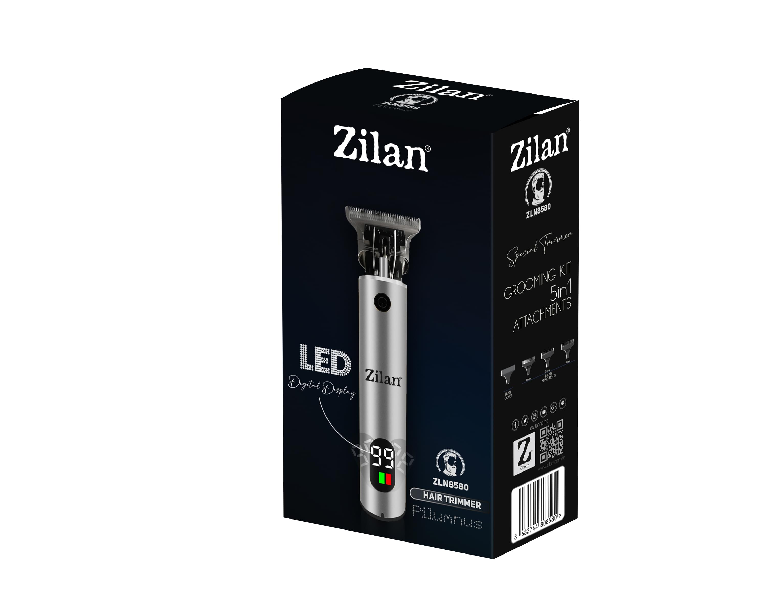 Masina de tuns 5 in 1 ZILAN ZLN8580 - par si barba cu afisaj digital