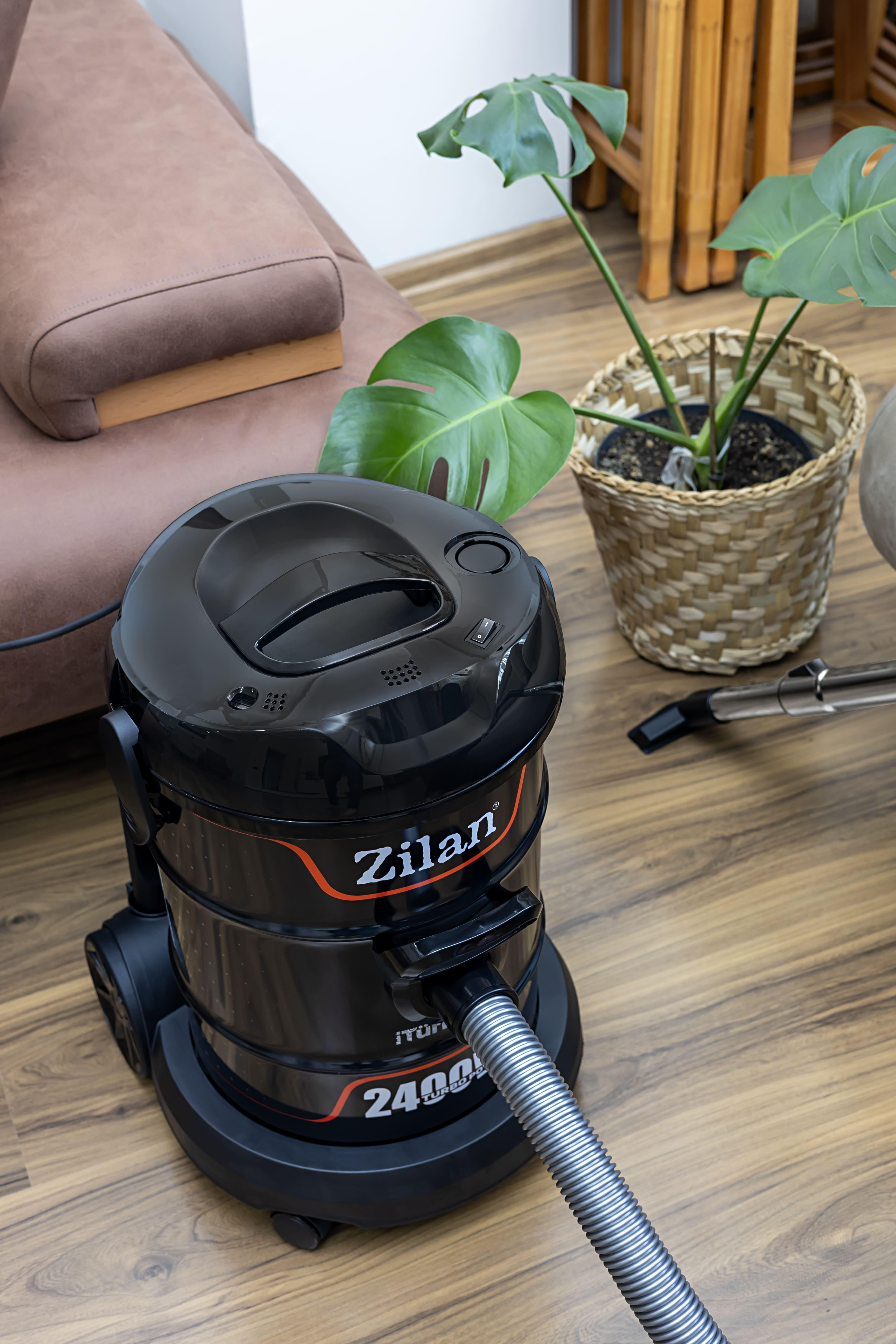 Aspirator Turbo Zilan ZLN2006 - putere 2400W, capacitate 21 L, fara sac, functie suflare