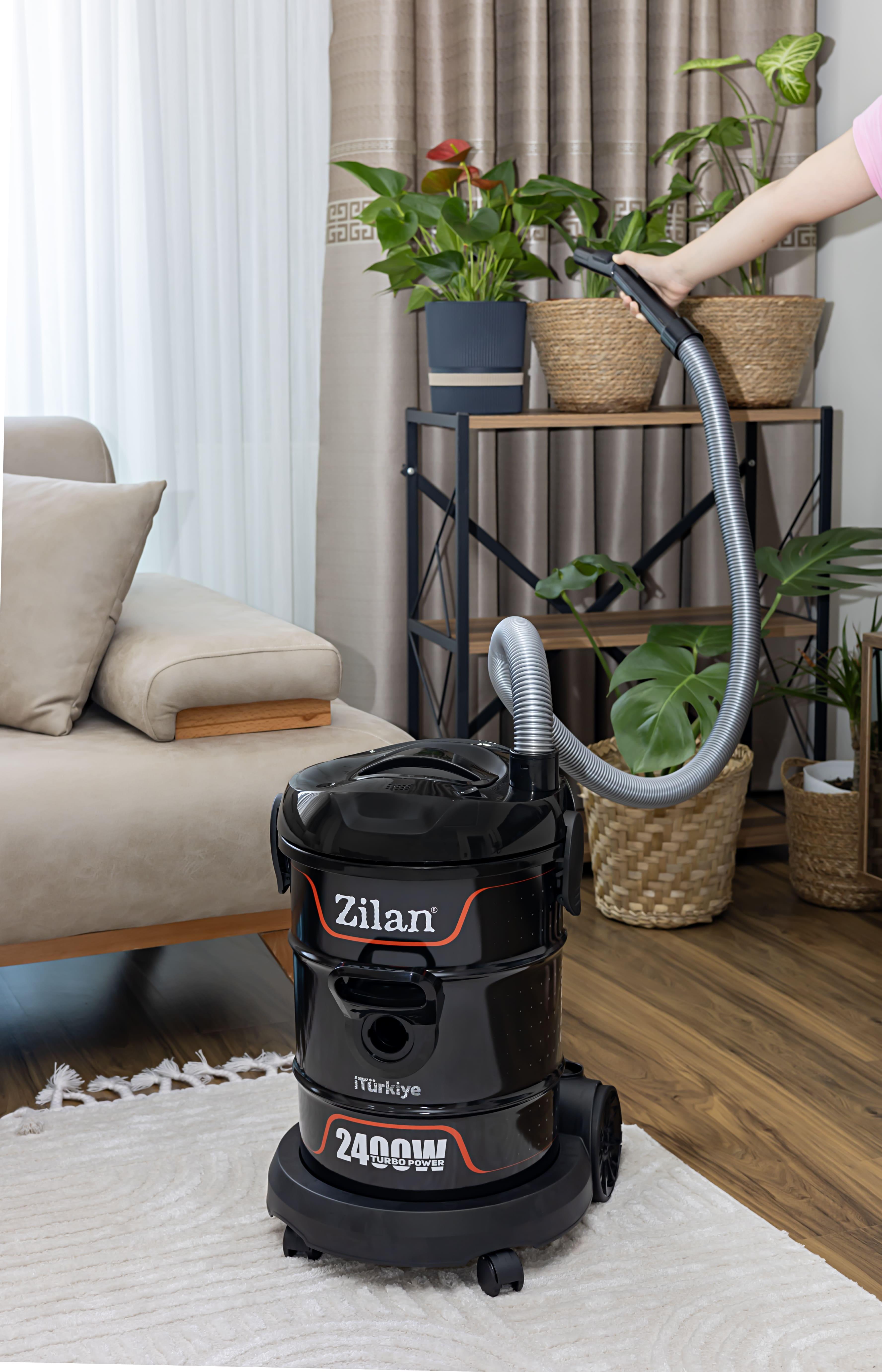 Aspirator Turbo Zilan ZLN2006 - putere 2400W, capacitate 21 L, fara sac, functie suflare