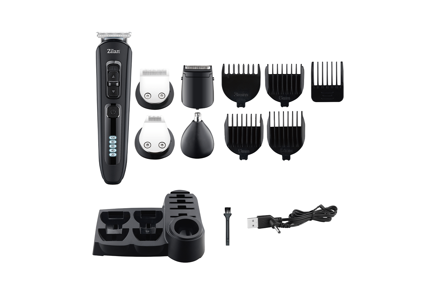 Aparat de tuns multifunctional 10 in 1 Zilan ZLN5919, Uranus - cordless, LED display, pentru tot corpul