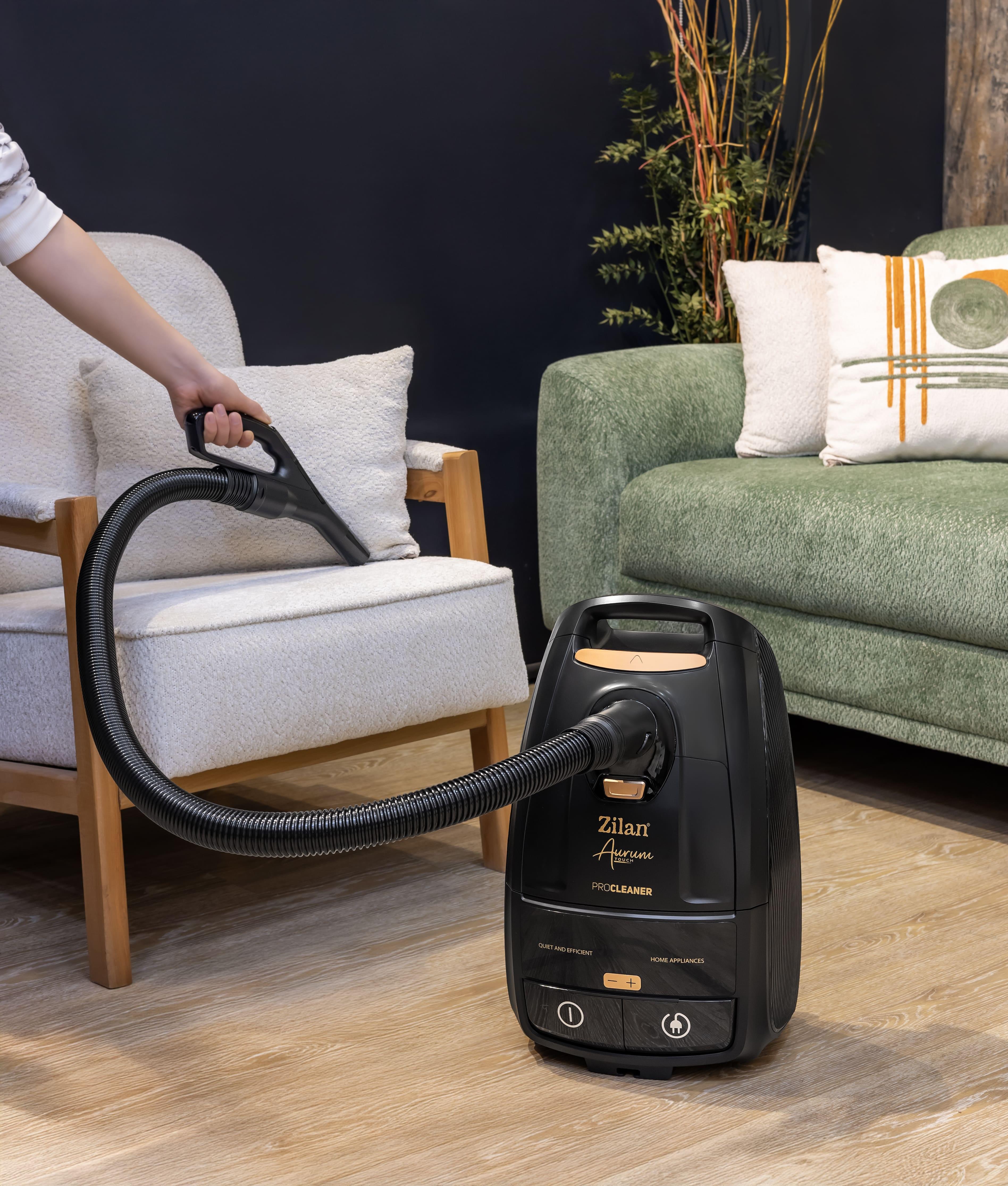 Aspirator cu sac Zilan ZLN4500 Aurum 2400W - motor cupru, telecomanda, filtru HEPA, functionare silentioasa 79dB
