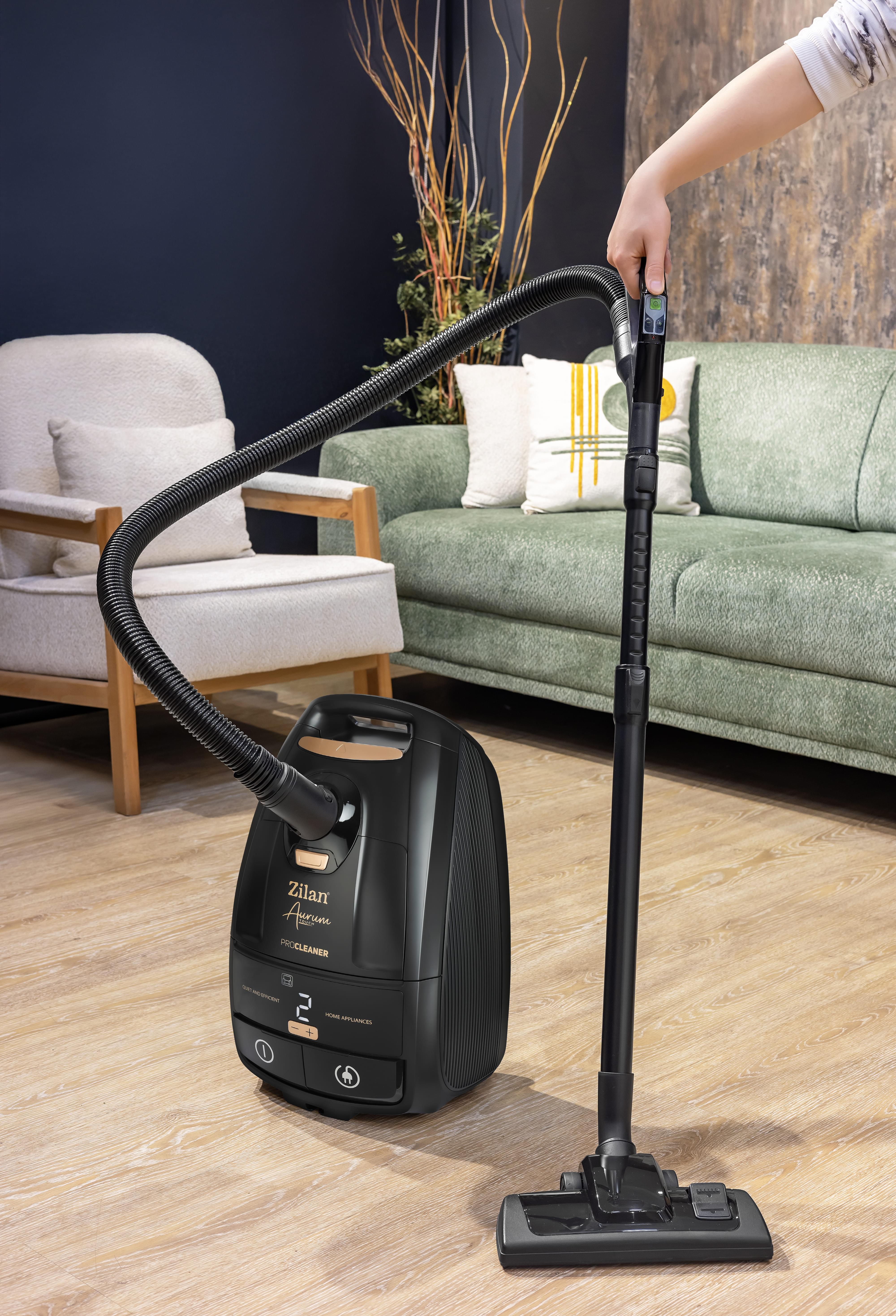 Aspirator cu sac Zilan ZLN4500 Aurum 2400W - motor cupru, telecomanda, filtru HEPA, functionare silentioasa 79dB