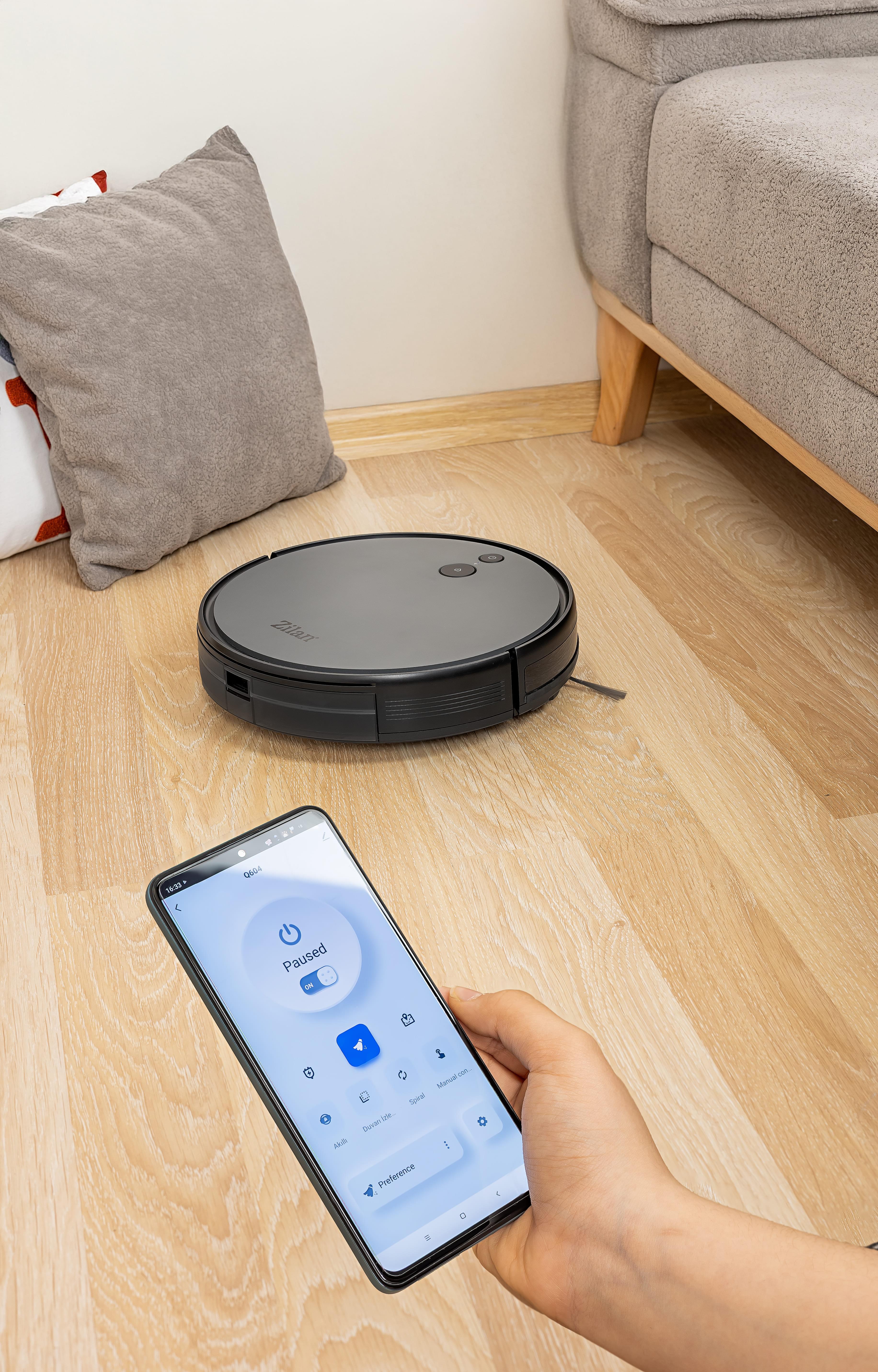 Aspirator robot Zilan ZLN4400 cu WiFi si navigatie inteligenta - autonomie 150 min, telecomanda, 2000Pa
