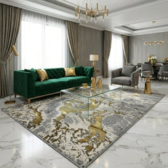 Covor Rodos Waves, Galben, Auriu  Living, Dormitor, Modern